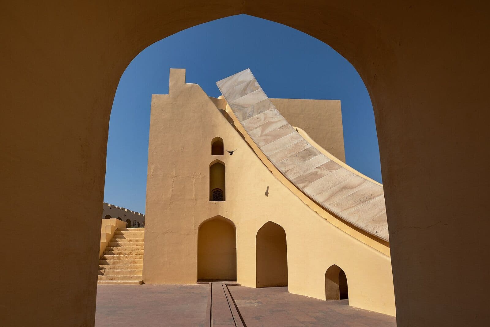 Giant masonry sundial of the Jantar Mantar observatory, Jaipur