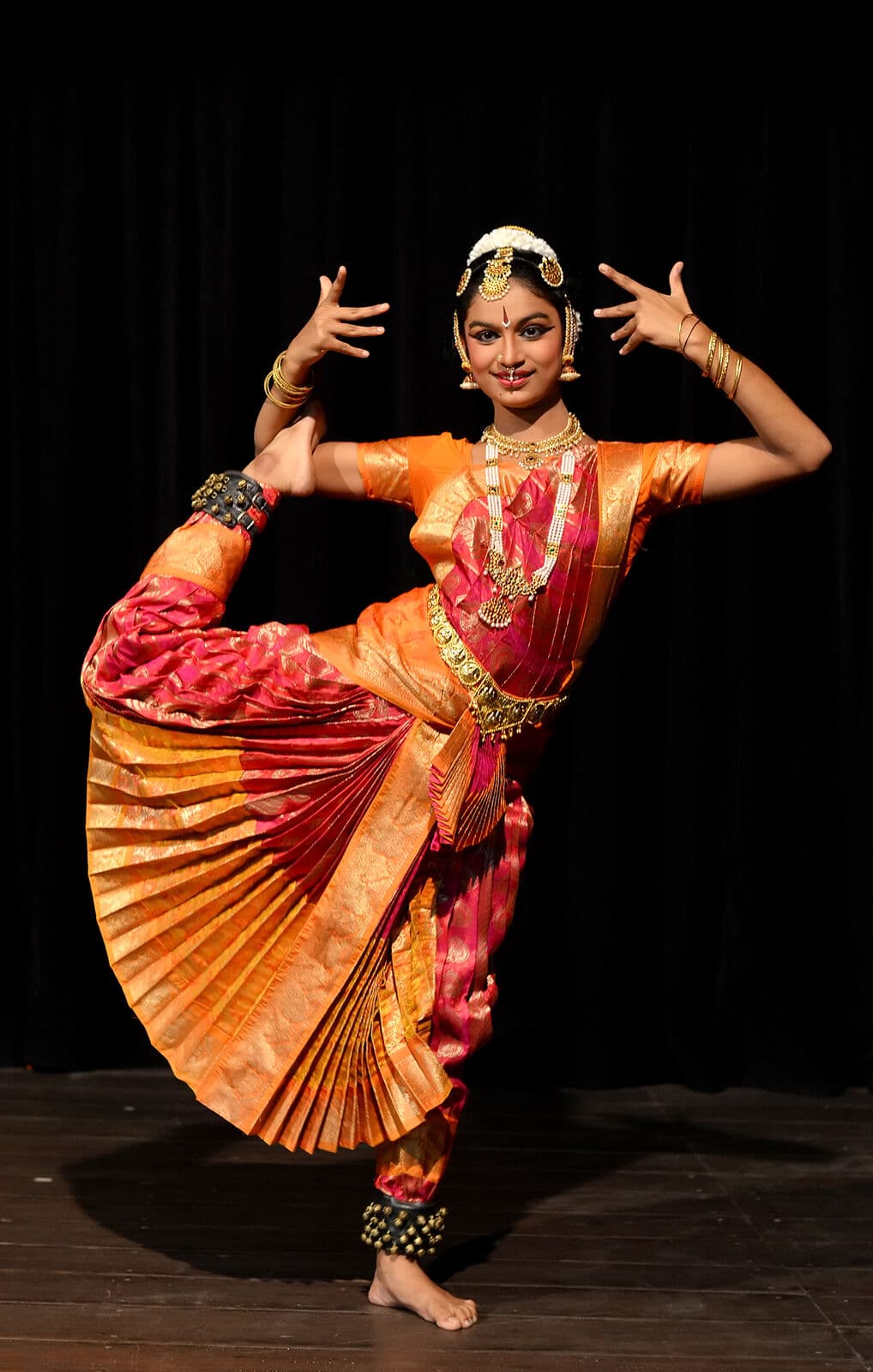 Bharatanatyam dancer in expressive pose