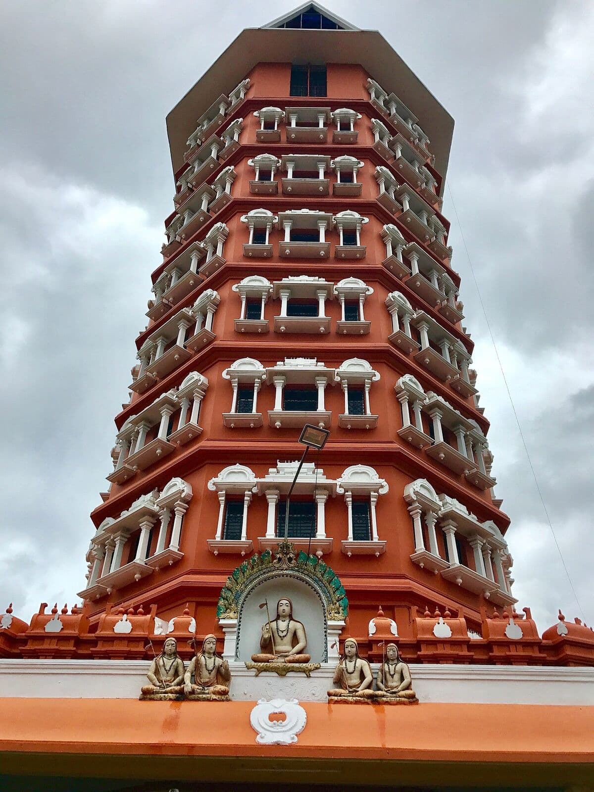 The Adi Shankara Keerthi Sthamba Mandapam memorial tower at Kalady